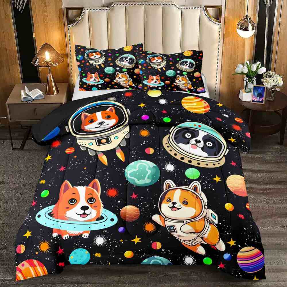 Space Astronaut Puppy Kids Comforter Set | CozyLil