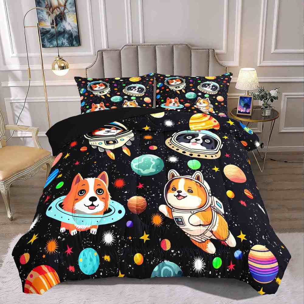 Space Astronaut Puppy Kids Comforter Set | CozyLil