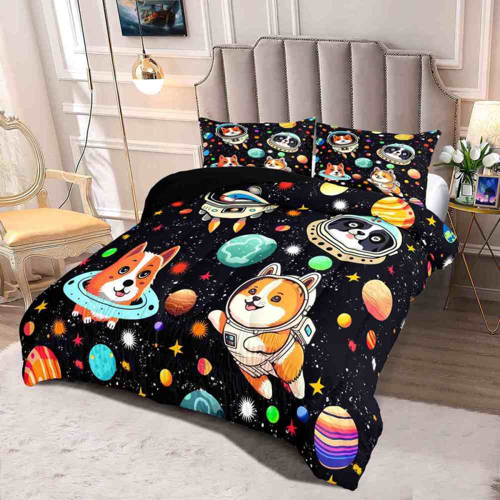 Space Astronaut Puppy Kids Comforter Set | CozyLil