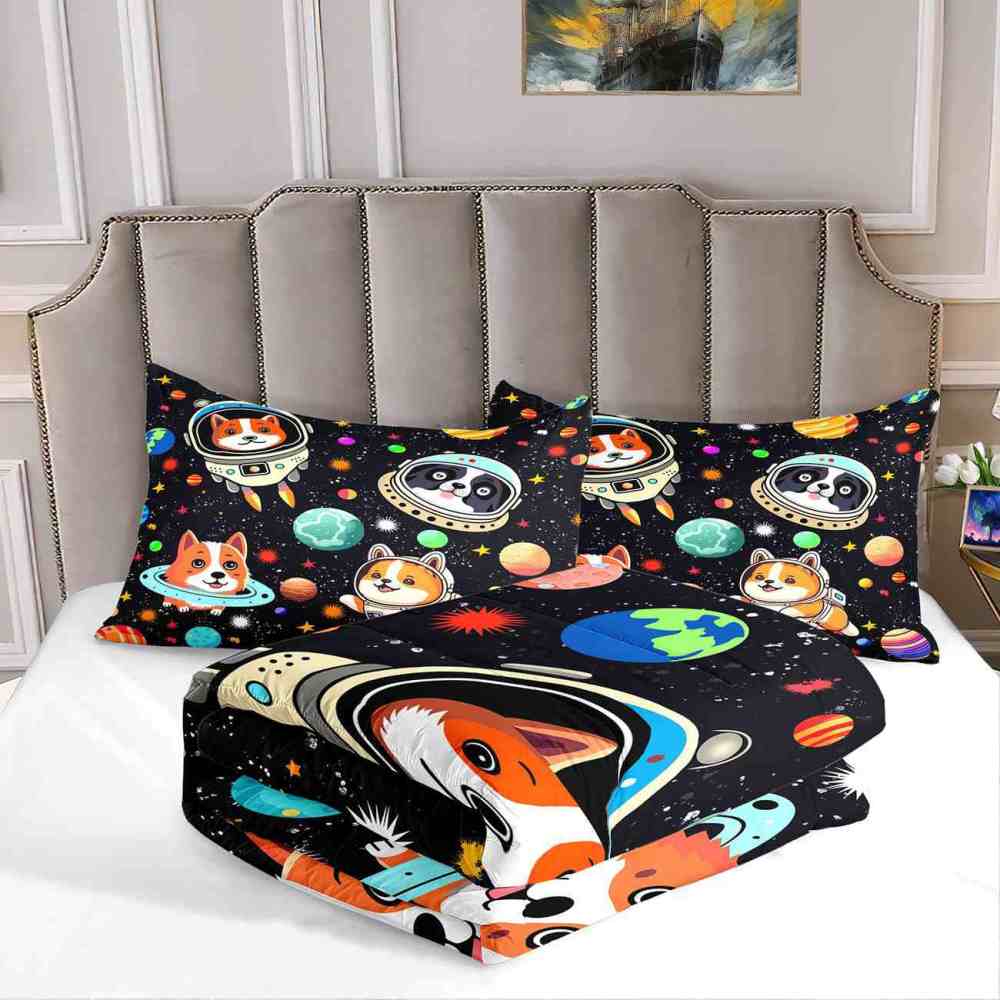 Space Astronaut Puppy Kids Comforter Set | CozyLil