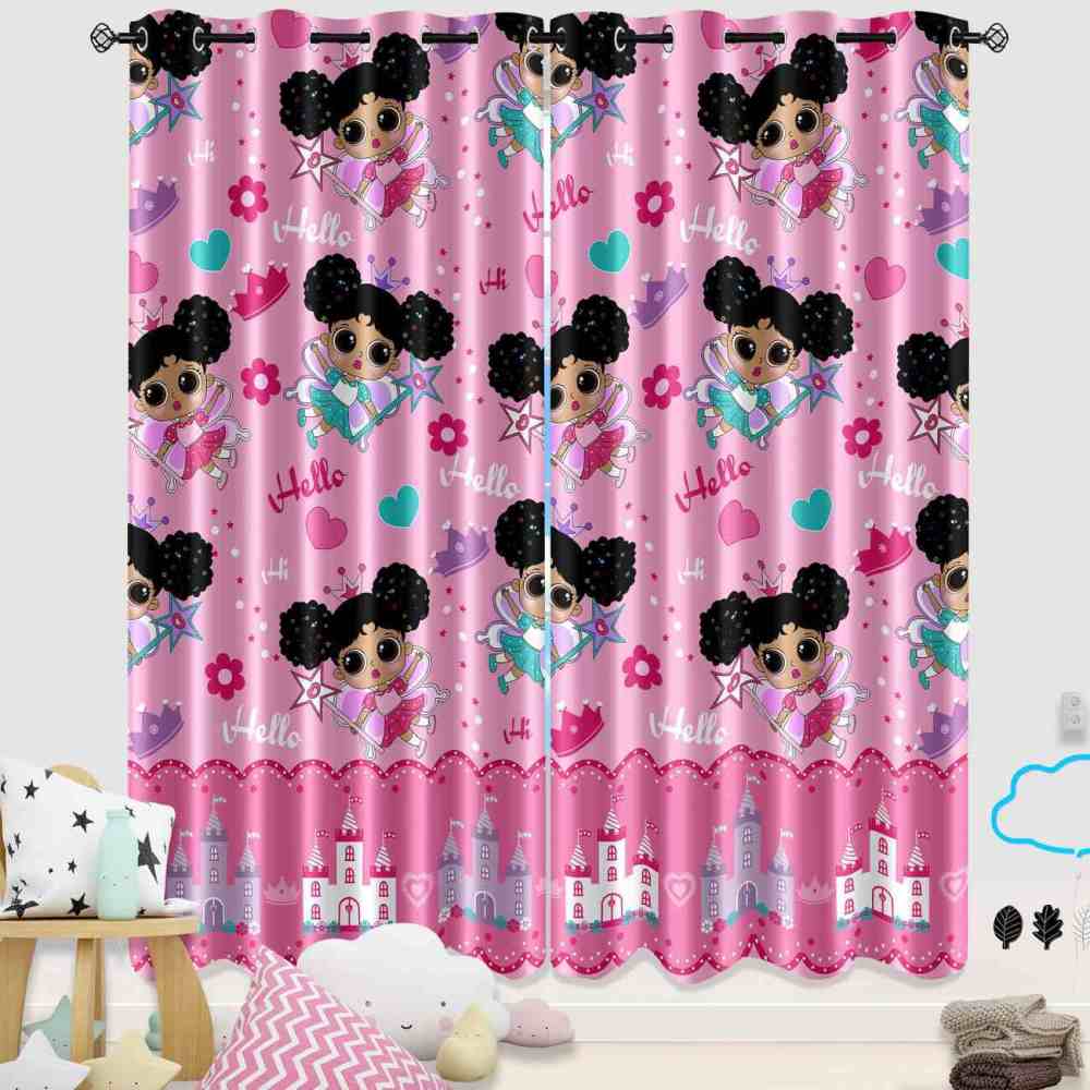 Cute Magic Princess & Fairy Castle Grommet Curtains | CozyLil