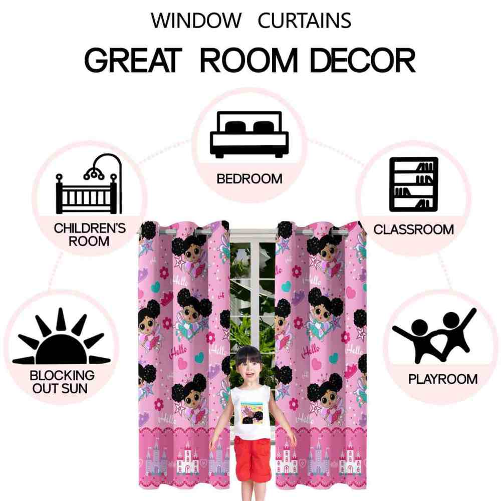 Cute Magic Princess & Fairy Castle Grommet Curtains | CozyLil