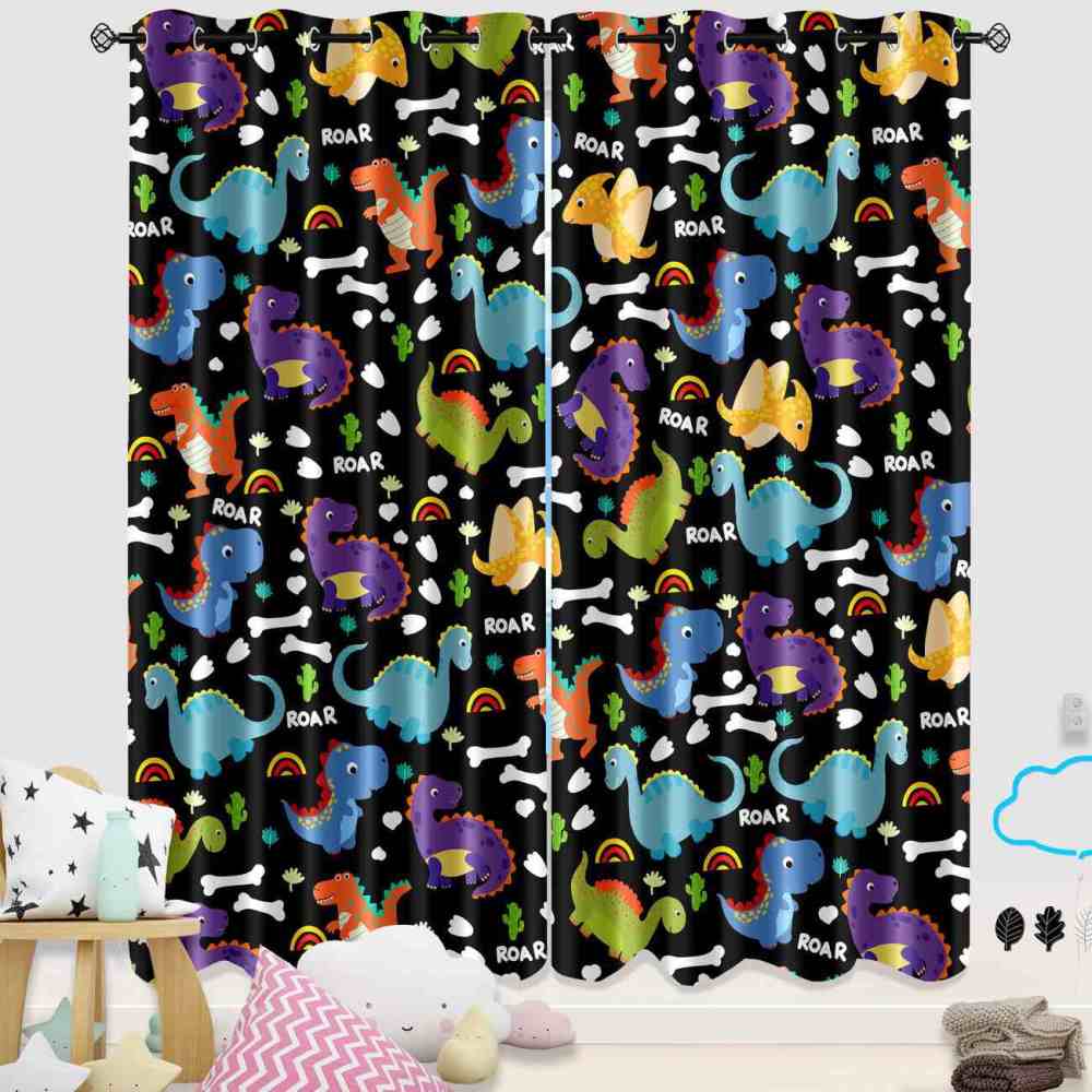 Roaring Prehistoric Dinosaur World Blackout Curtains | CozyLil