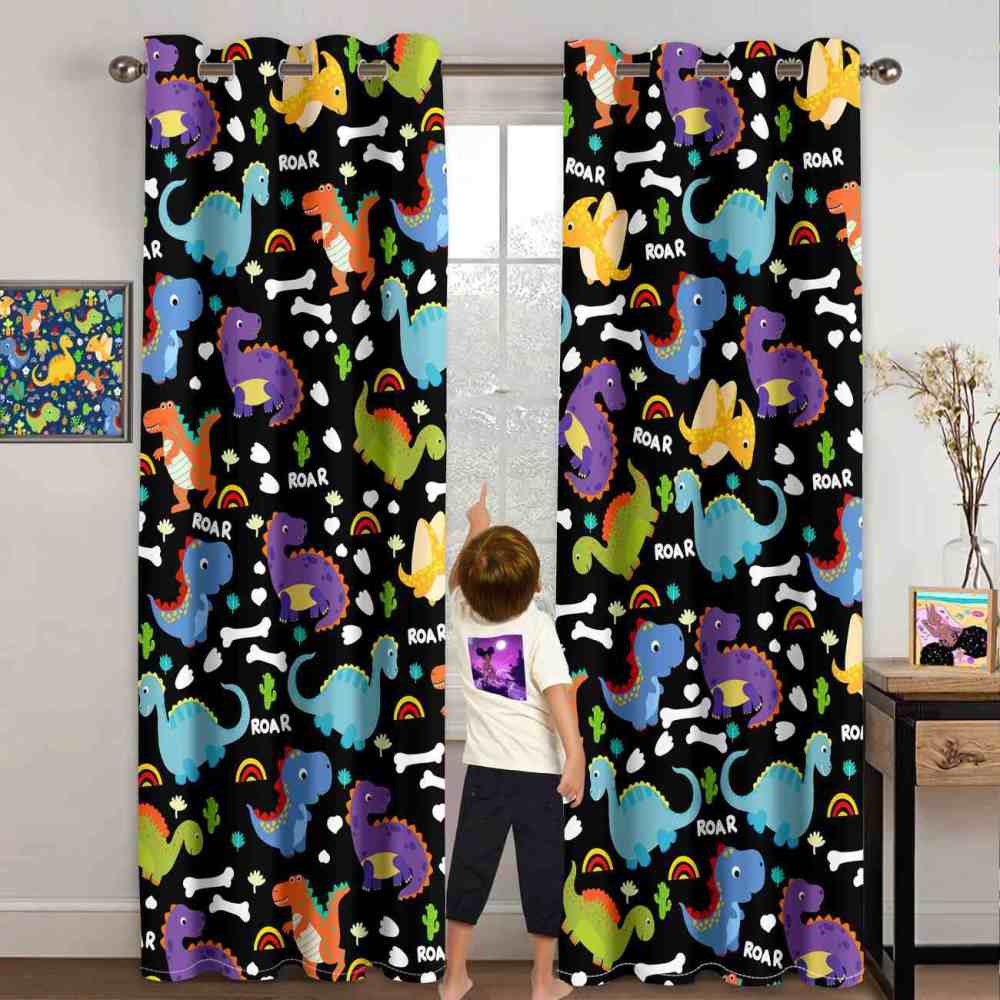 Roaring Prehistoric Dinosaur World Blackout Curtains | CozyLil
