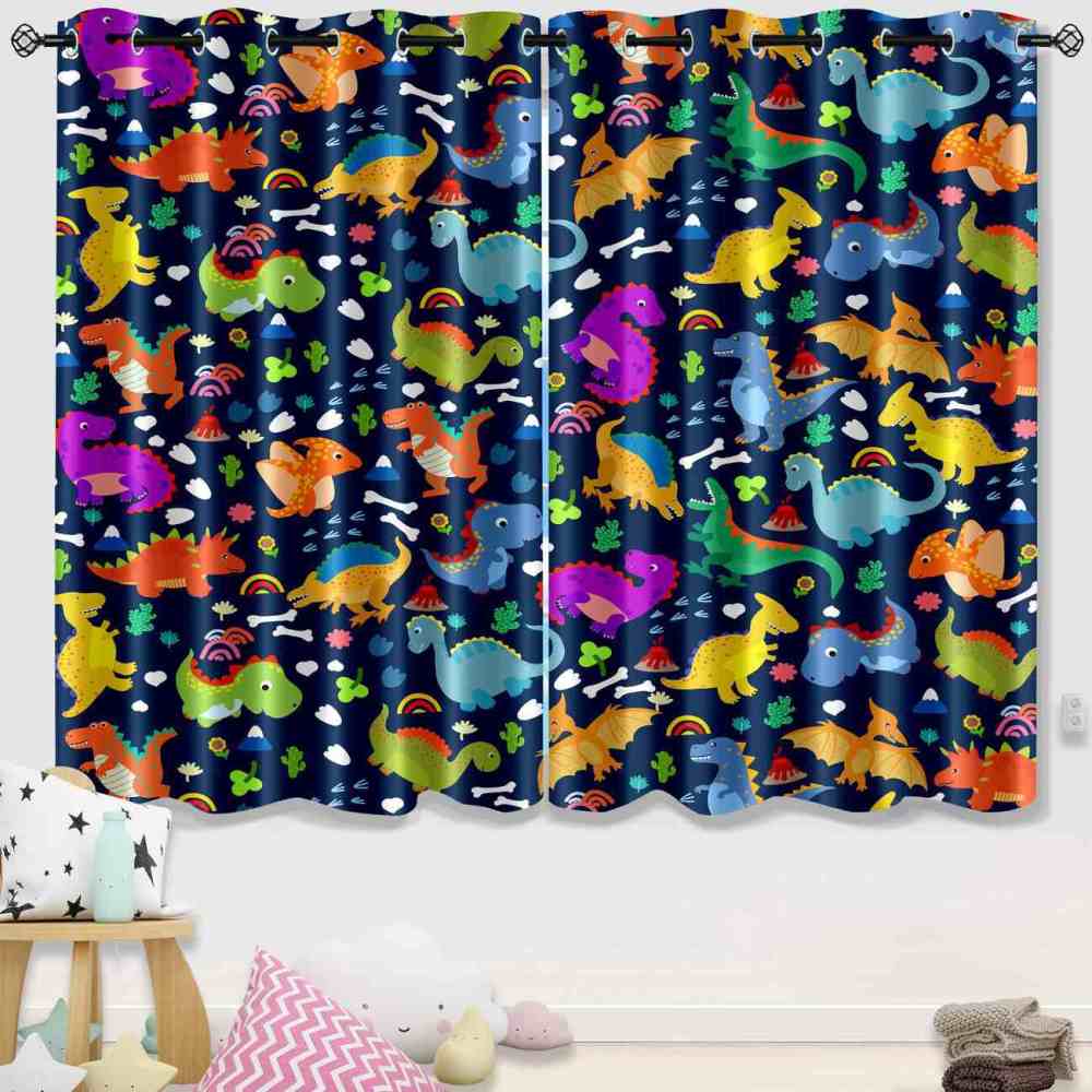 Ancient Reptile Volcano Adventure Room Curtains | CozyLil