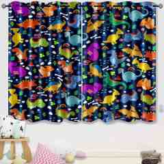 Ancient Reptile Volcano Adventure Room Curtains | CozyLil