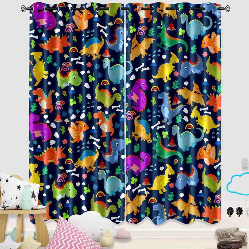 Ancient Reptile Volcano Adventure Room Curtains | CozyLil