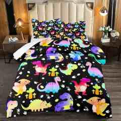 Cute Watercolor Dinosaur Toddler Comforter Set | CozyLil