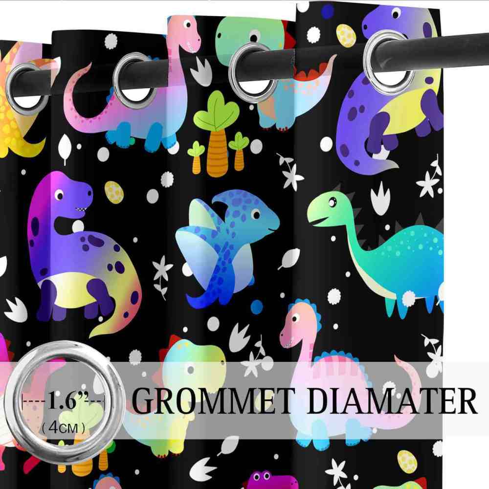Colorful Cute Cartoon Dinosaur Nursery Curtains | CozyLil
