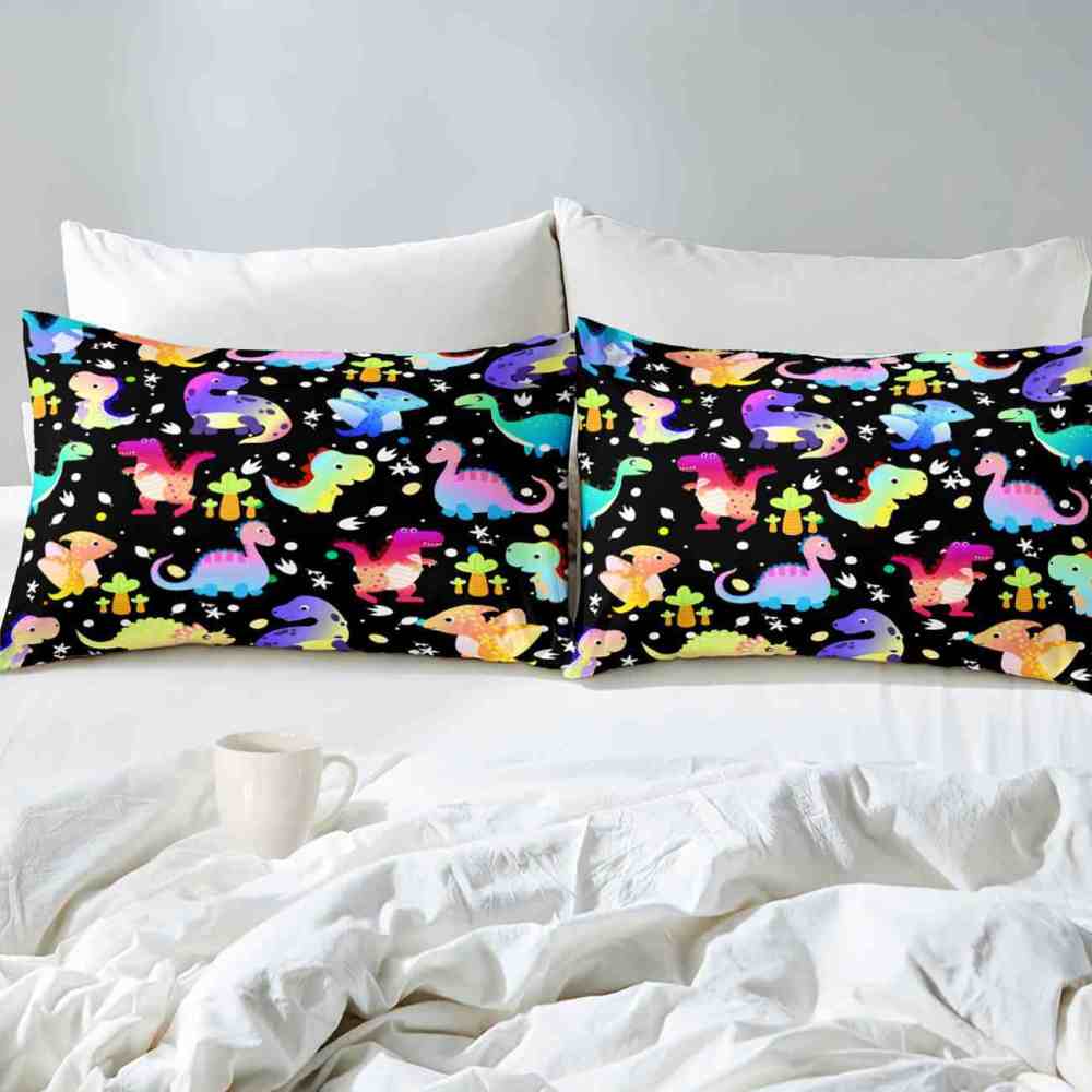 Cute Watercolor Dinosaur Toddler Comforter Set | CozyLil
