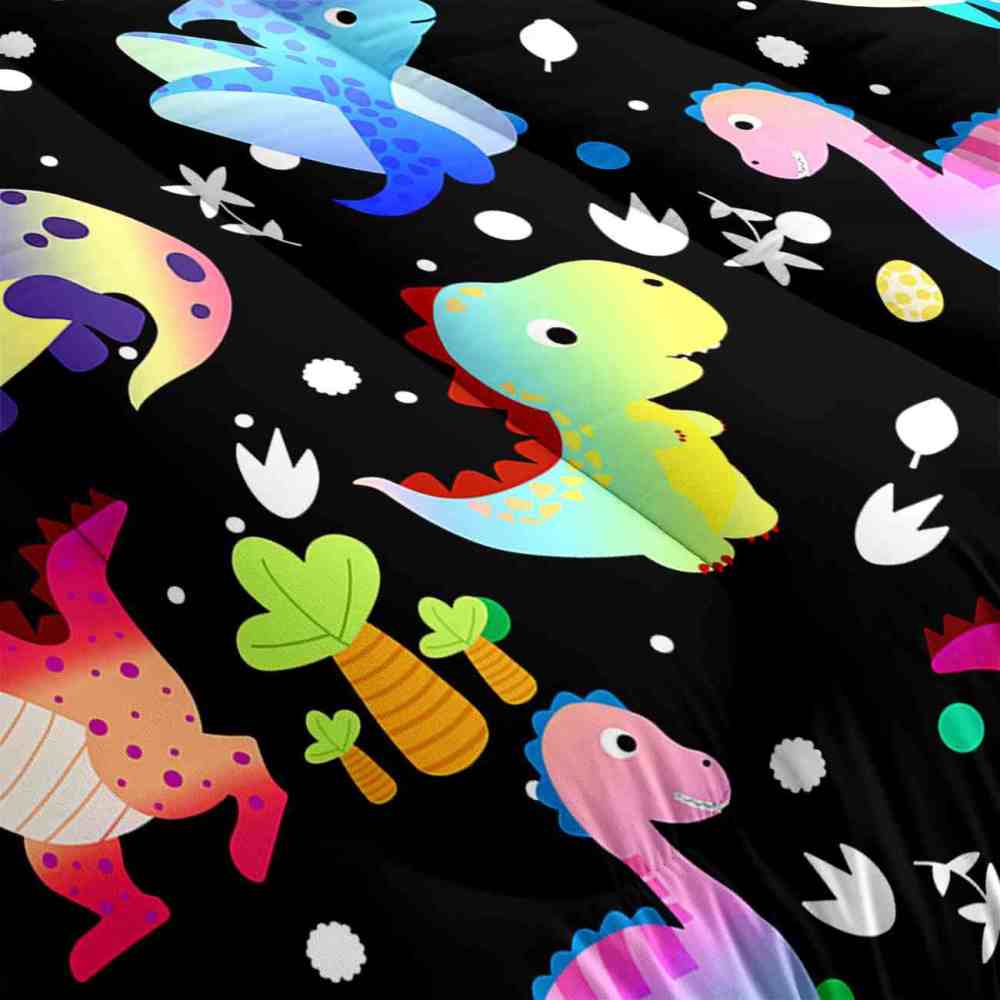 Cute Watercolor Dinosaur Toddler Comforter Set | CozyLil