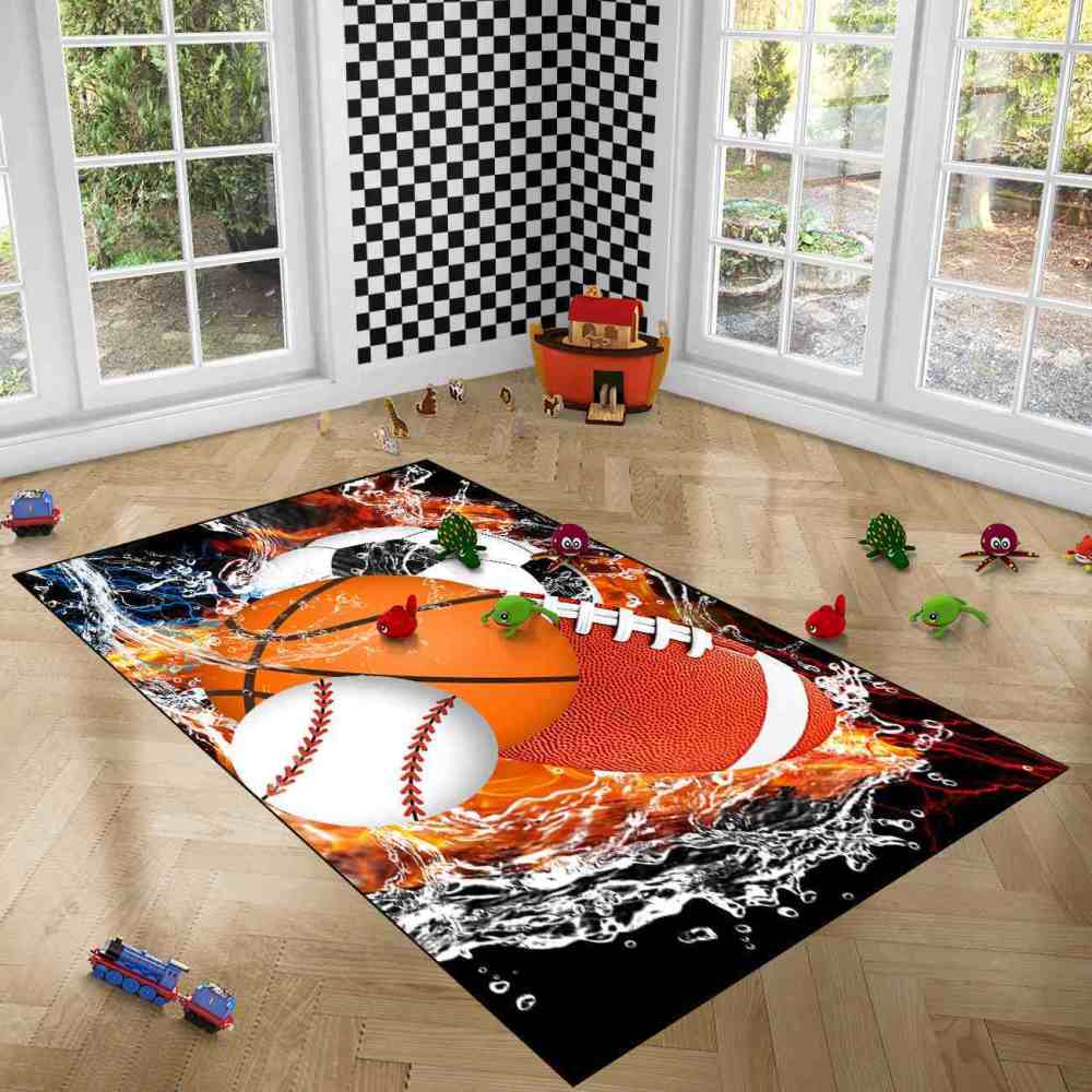 Fiery Clash Multi Sports Area Rug | CozyLil