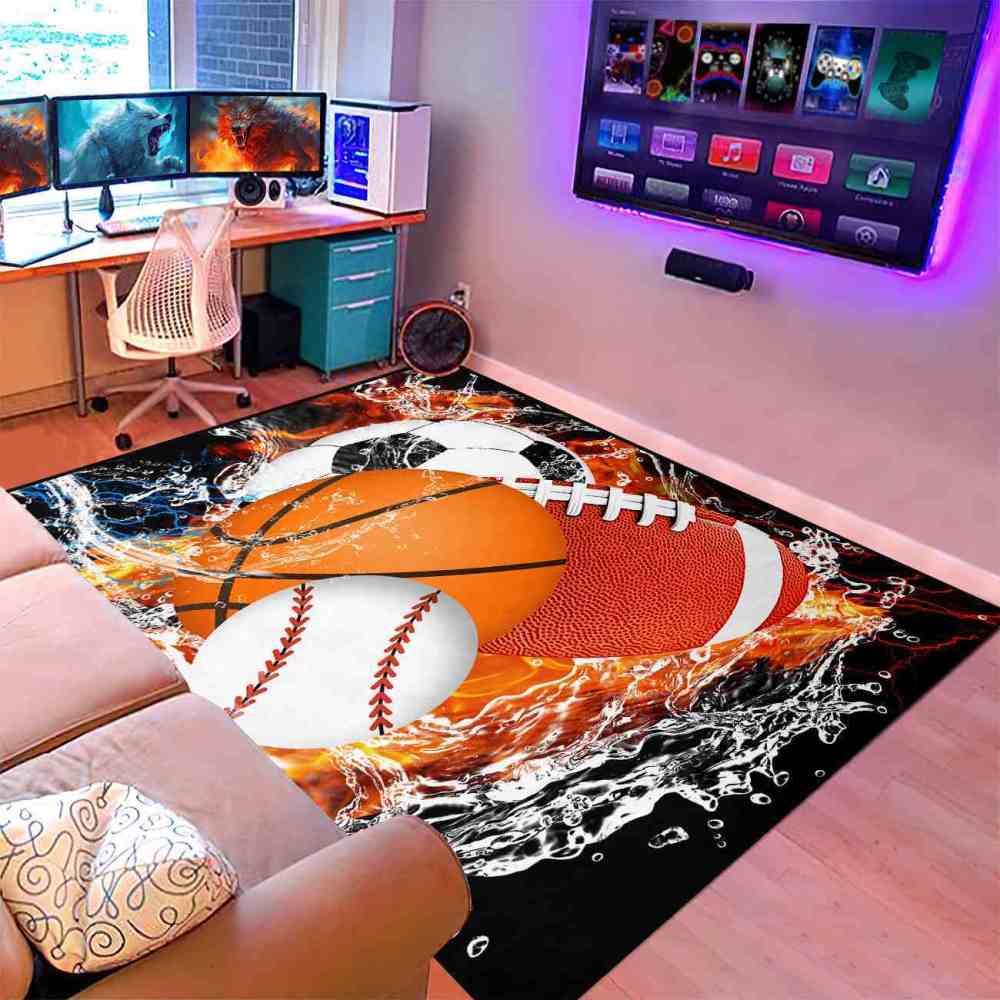 Fiery Clash Multi Sports Area Rug | CozyLil