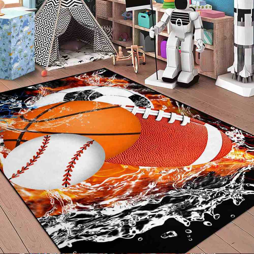 Fiery Clash Multi Sports Area Rug | CozyLil
