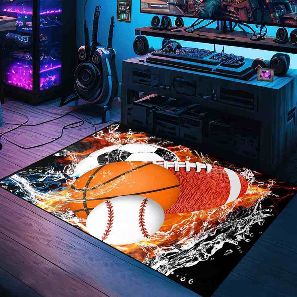 Fiery Clash Multi Sports Area Rug | CozyLil