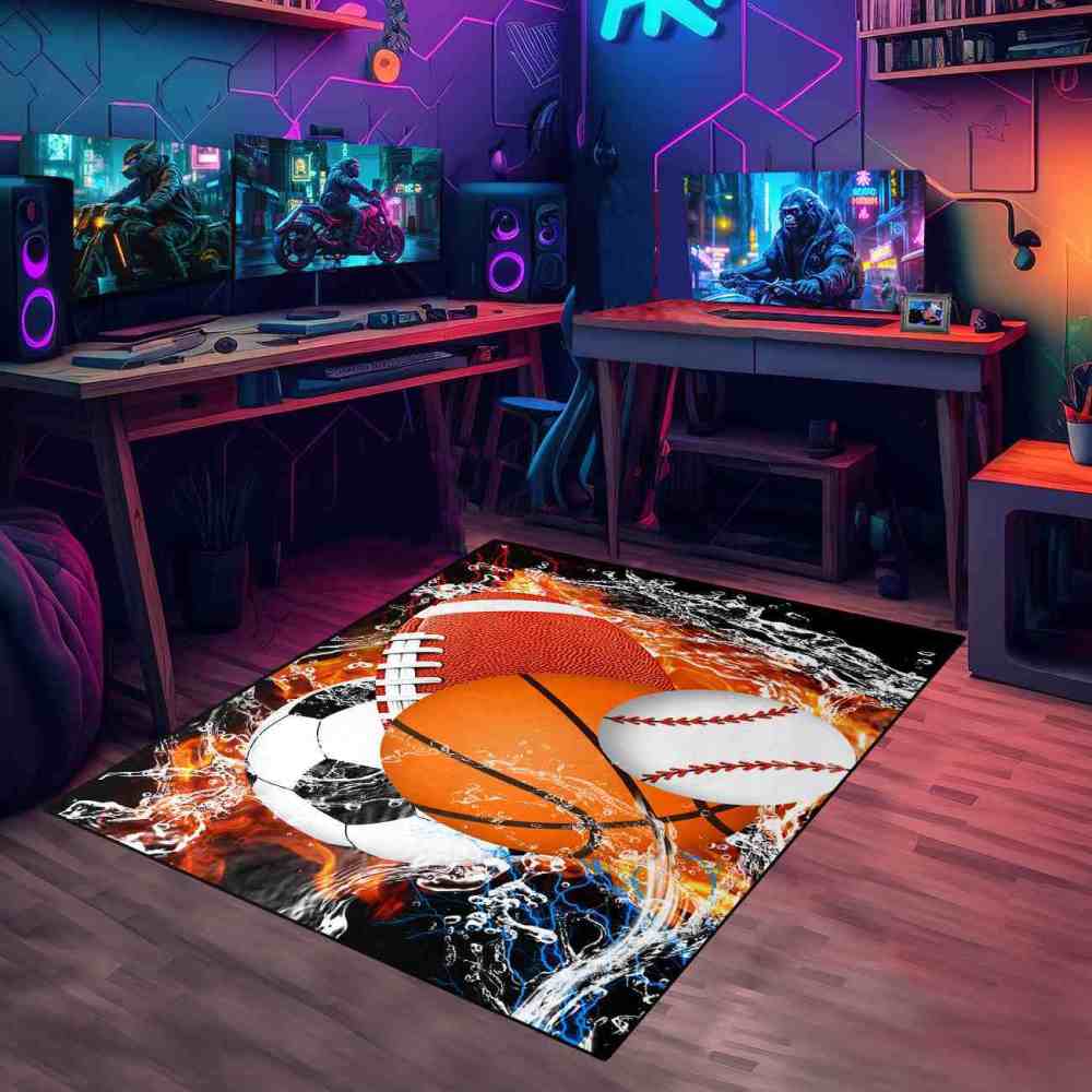Fiery Clash Multi Sports Area Rug | CozyLil