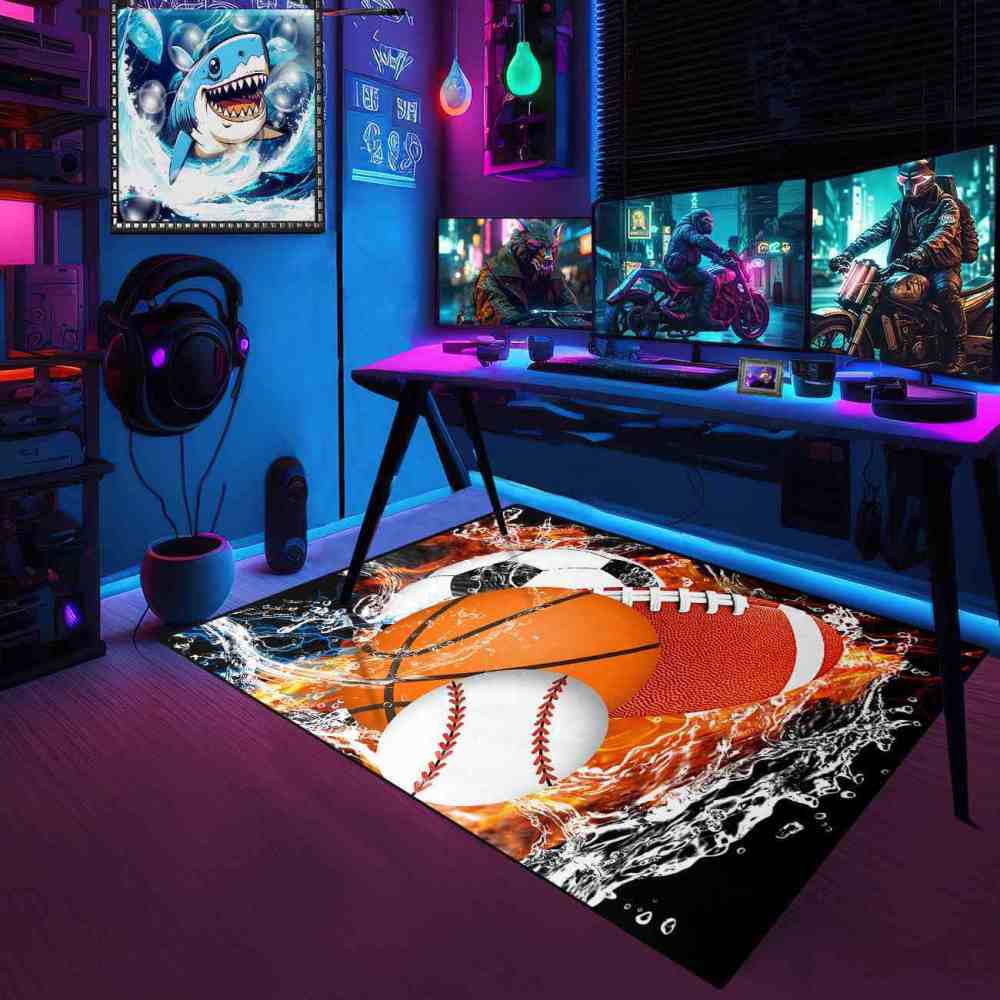Fiery Clash Multi Sports Area Rug | CozyLil