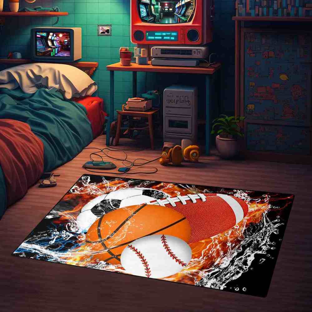Fiery Clash Multi Sports Area Rug | CozyLil