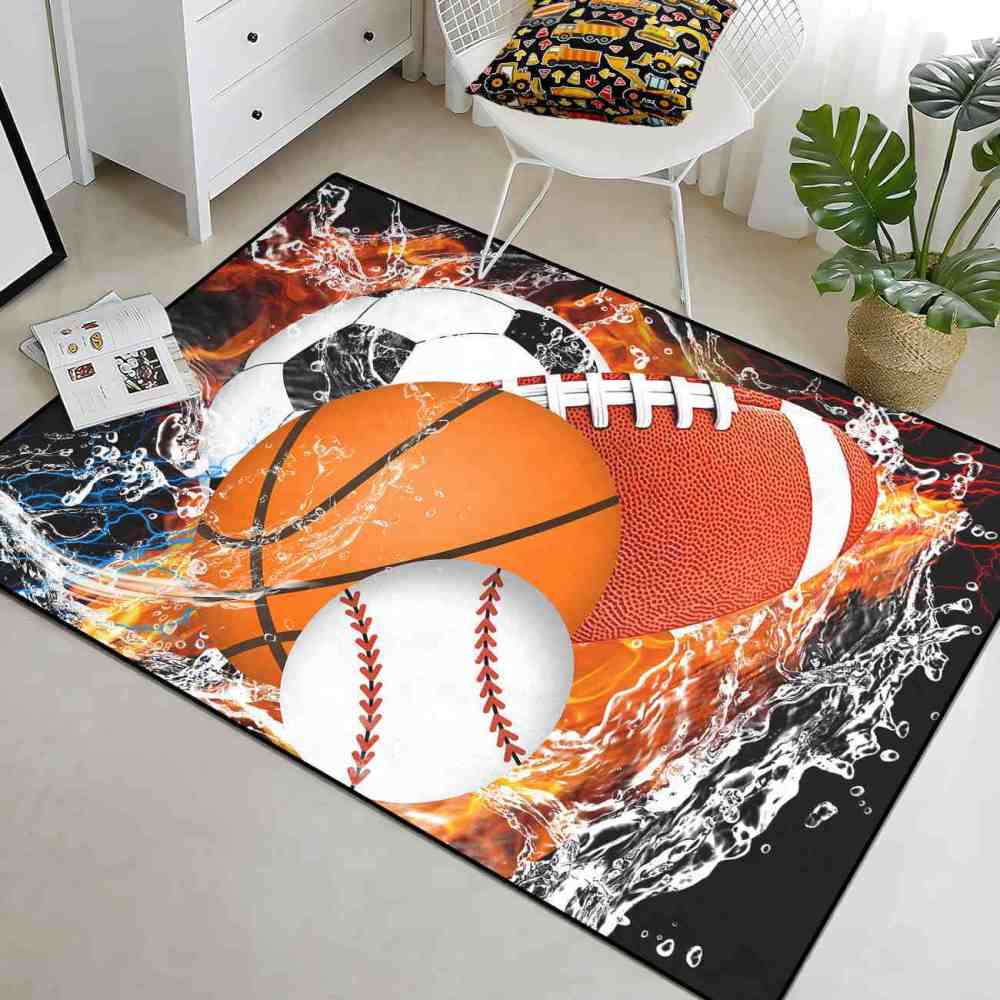Fiery Clash Multi Sports Area Rug | CozyLil
