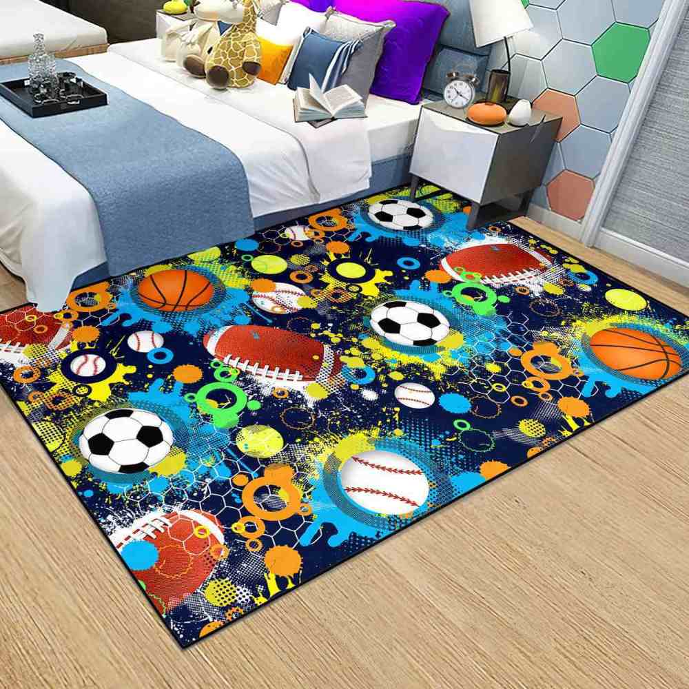 Geometric Sports Honeycomb Area Rug Non-Slip Teen Room | CozyLil