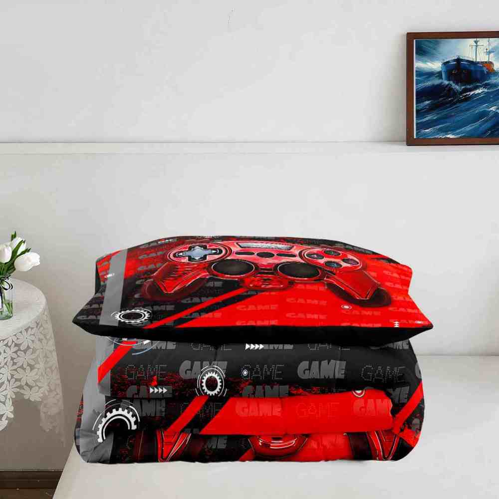 Red Mechanical Gamer Comforter Set Boys Room | CozyLil