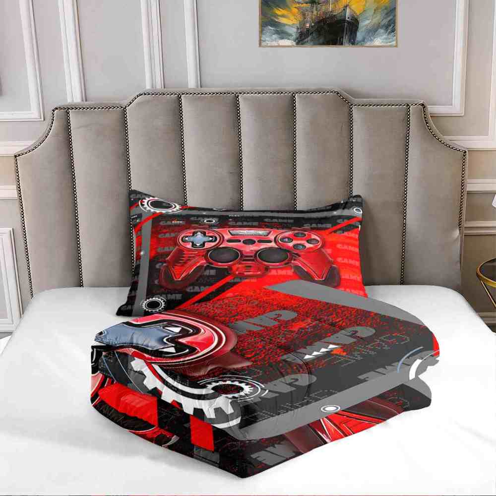 Red Mechanical Gamer Comforter Set Boys Room | CozyLil
