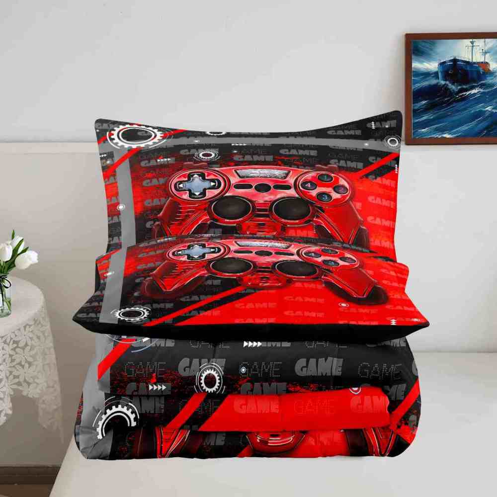 Red Mechanical Gamer Comforter Set Boys Room | CozyLil