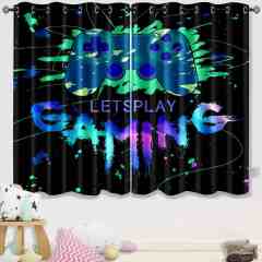 Let's Play Splash Art Gaming Controller Window Drapes | CozyLil