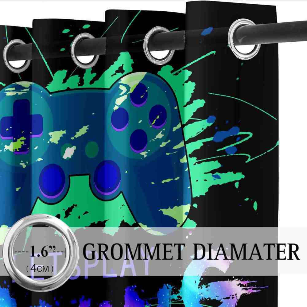 Let's Play Splash Art Gaming Controller Window Drapes | CozyLil
