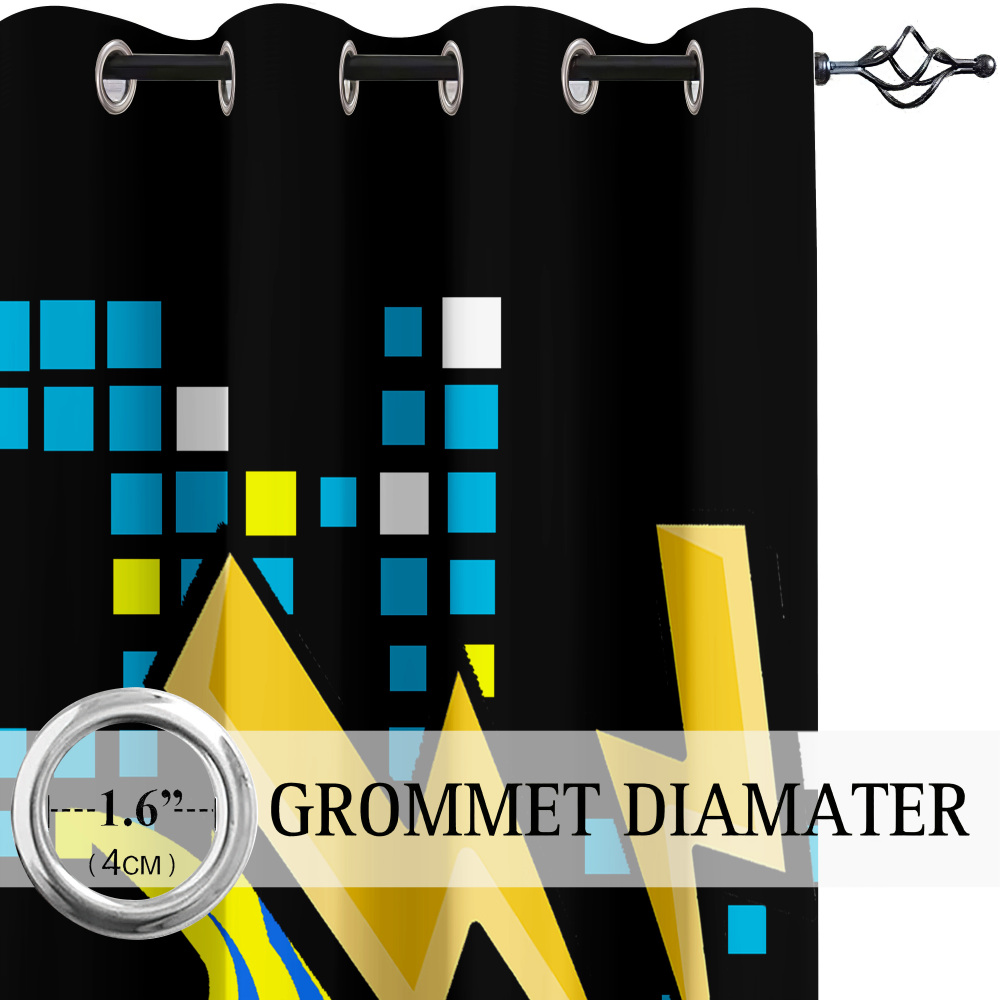 Flaming Lightning Game Controller Kids Room Curtains | CozyLil