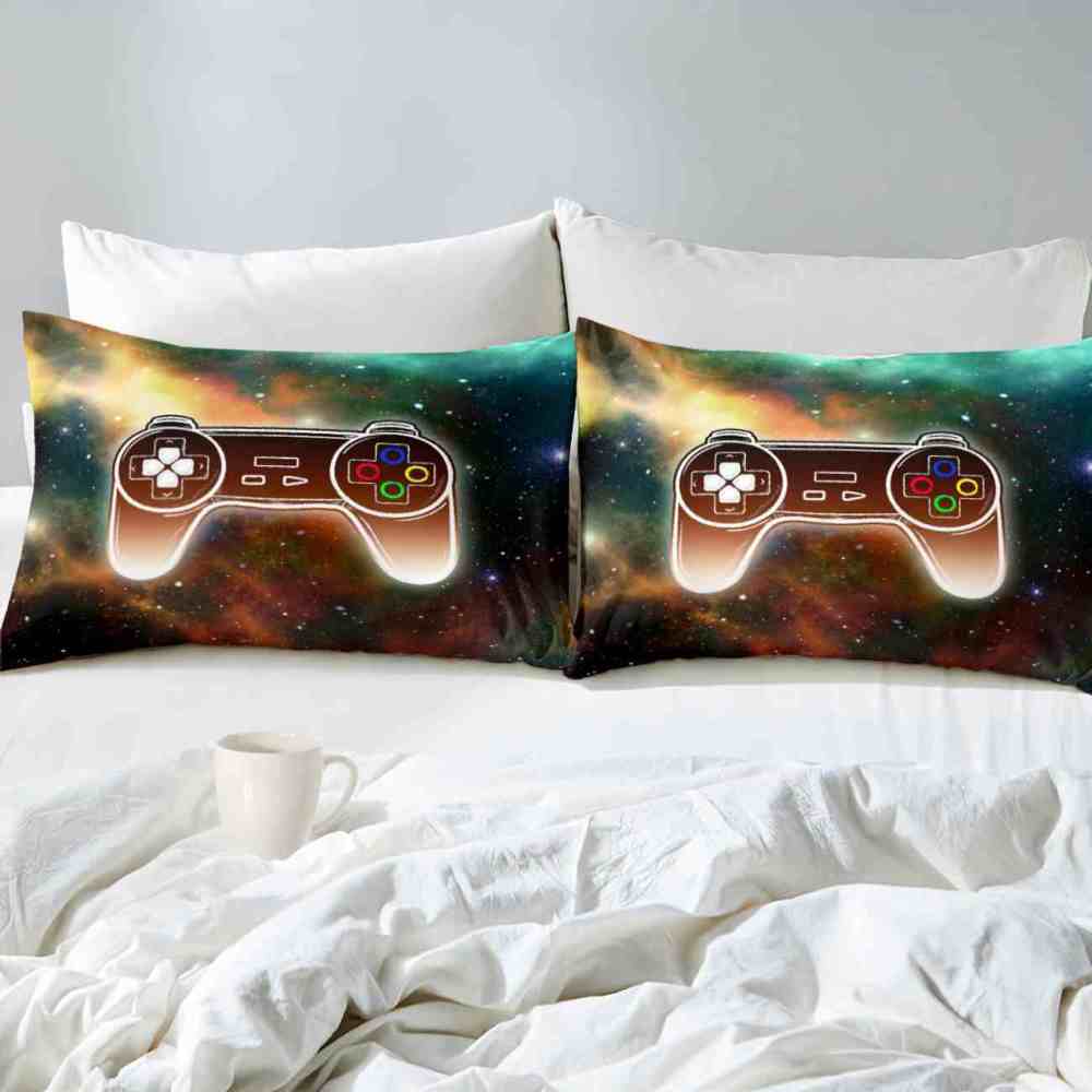 Glowing Galaxy Gamer Comforter Set Boys Bedding | CozyLil
