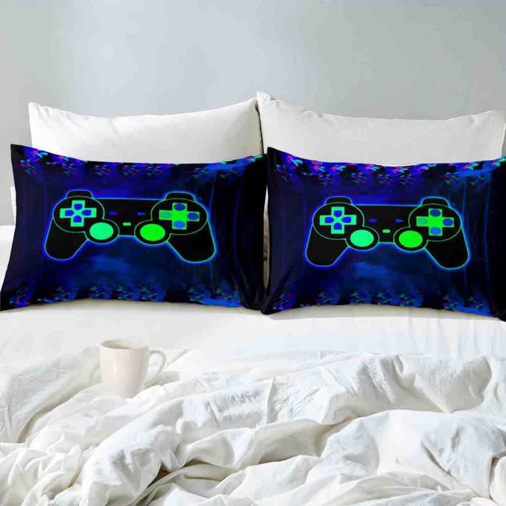 Neon Glitch Gamer Comforter Set Boys Bedroom | CozyLil