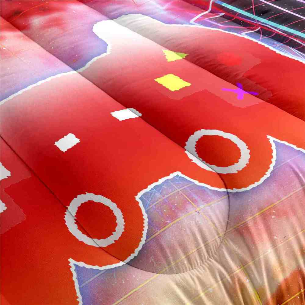 Fiery Grid Gamer Comforter Set Boys Room | CozyLil