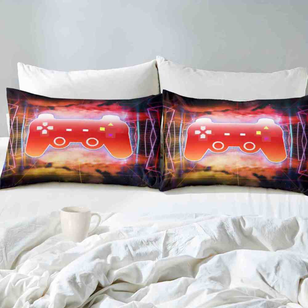 Fiery Grid Gamer Comforter Set Boys Room | CozyLil