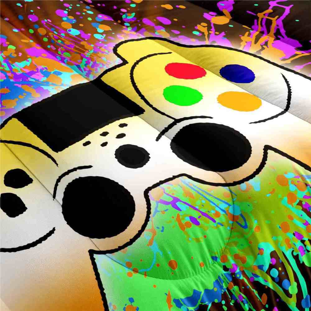 Paint Splatter Laser Gamer Comforter Set Kids | CozyLil