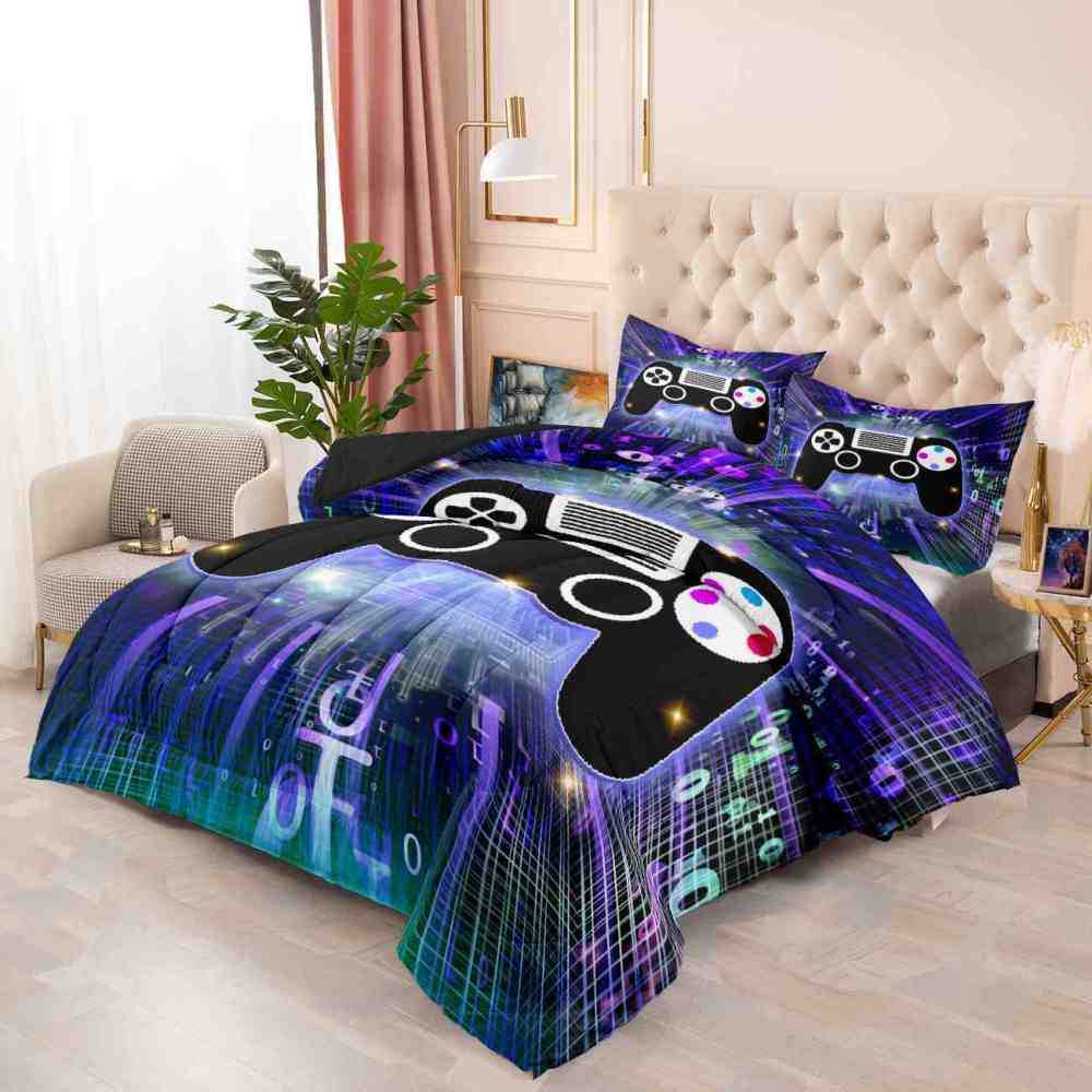 Binary Data Gamer Comforter Set Teen Bedding | CozyLil