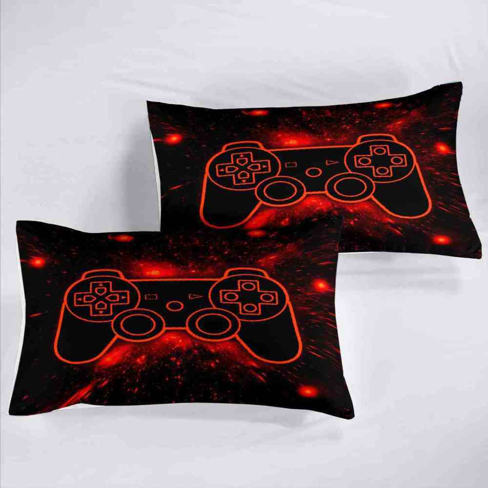 Fiery Orange Neon Gamer Comforter Set Teens | CozyLil