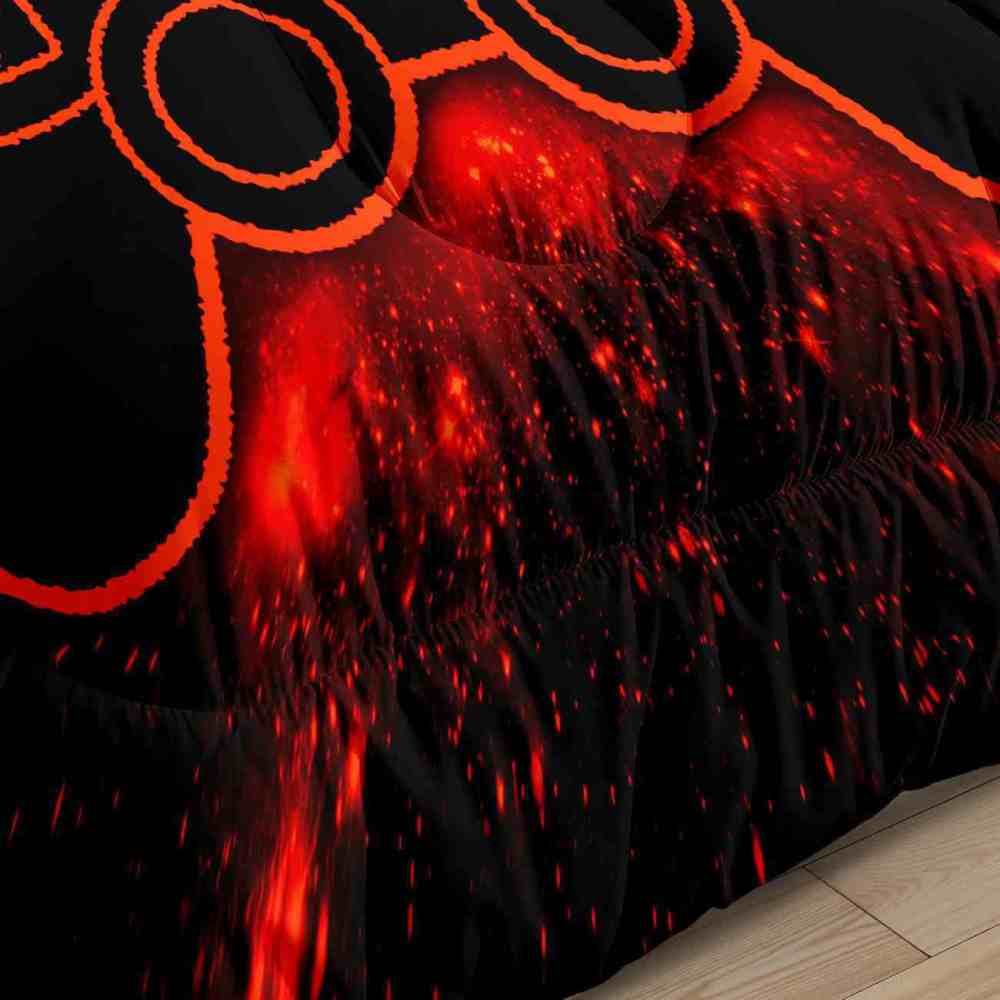 Fiery Orange Neon Gamer Comforter Set Teens | CozyLil