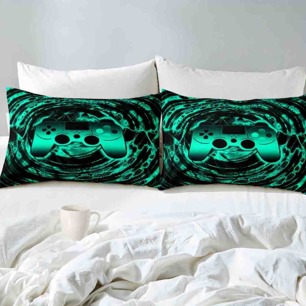 Cyan Vortex Gamer Comforter Set Boys Bedding | CozyLil