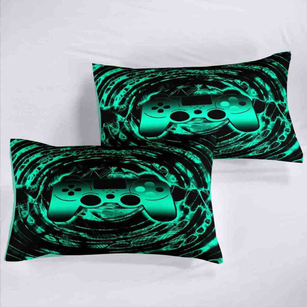 Cyan Vortex Gamer Comforter Set Boys Bedding | CozyLil