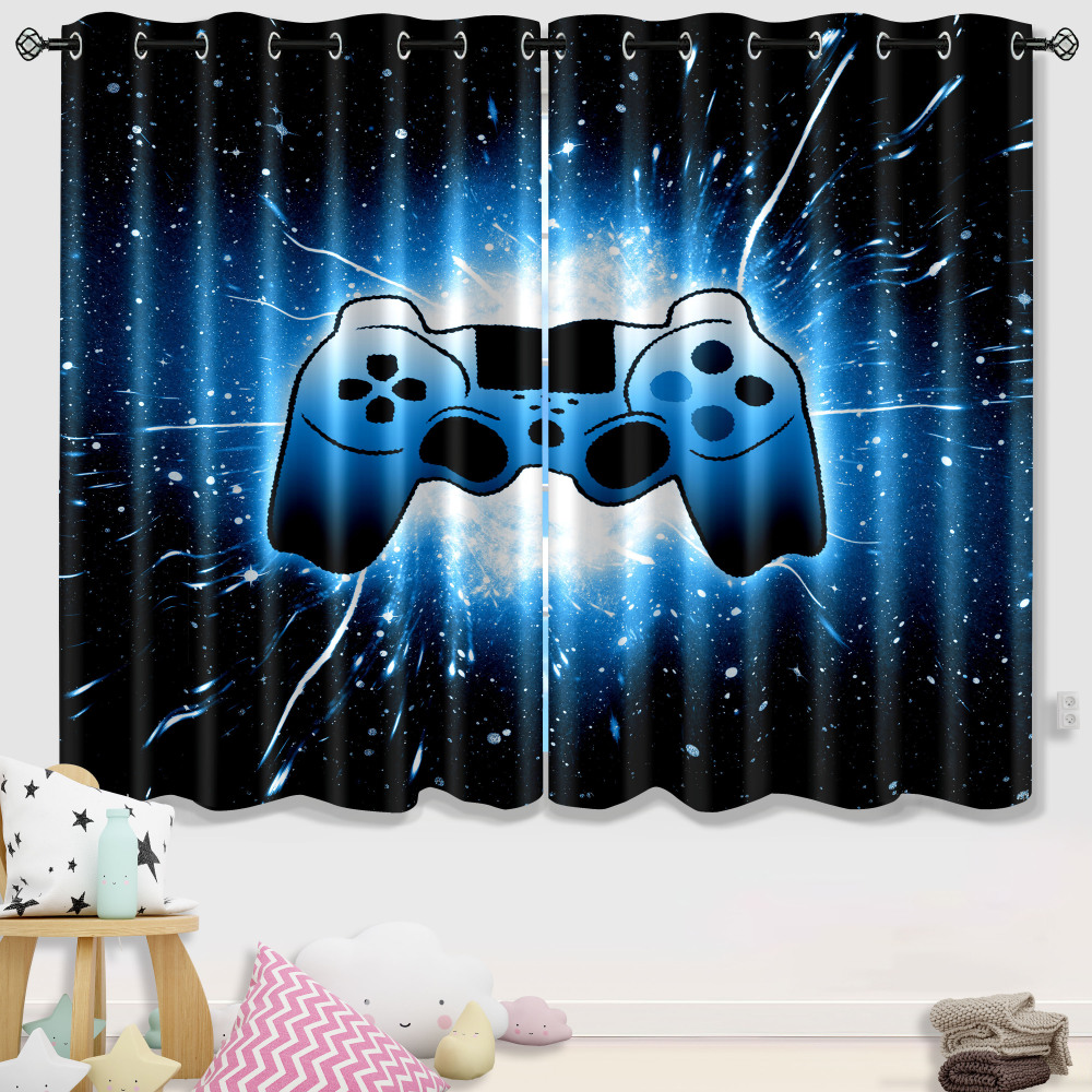 Glowing Cosmic Starburst Gamer Curtains | CozyLil
