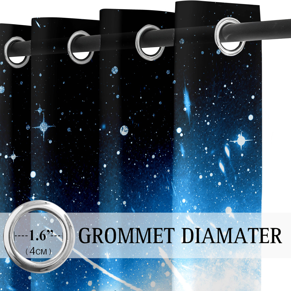 Glowing Cosmic Starburst Gamer Curtains | CozyLil