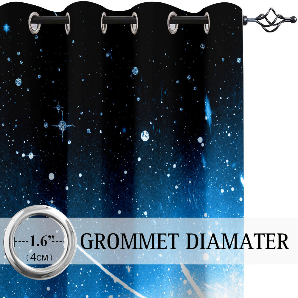 Glowing Cosmic Starburst Gamer Curtains | CozyLil