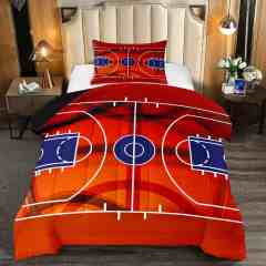 Orange Basketball Court Comforter Set Boys Bedding | CozyLil