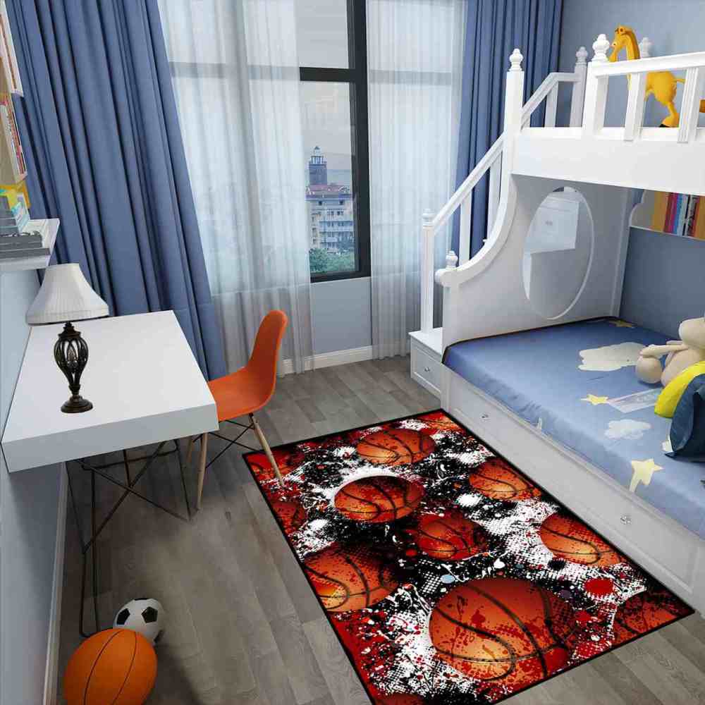 Grunge Splatter Paint Basketball Teen Room Area Rug | CozyLil
