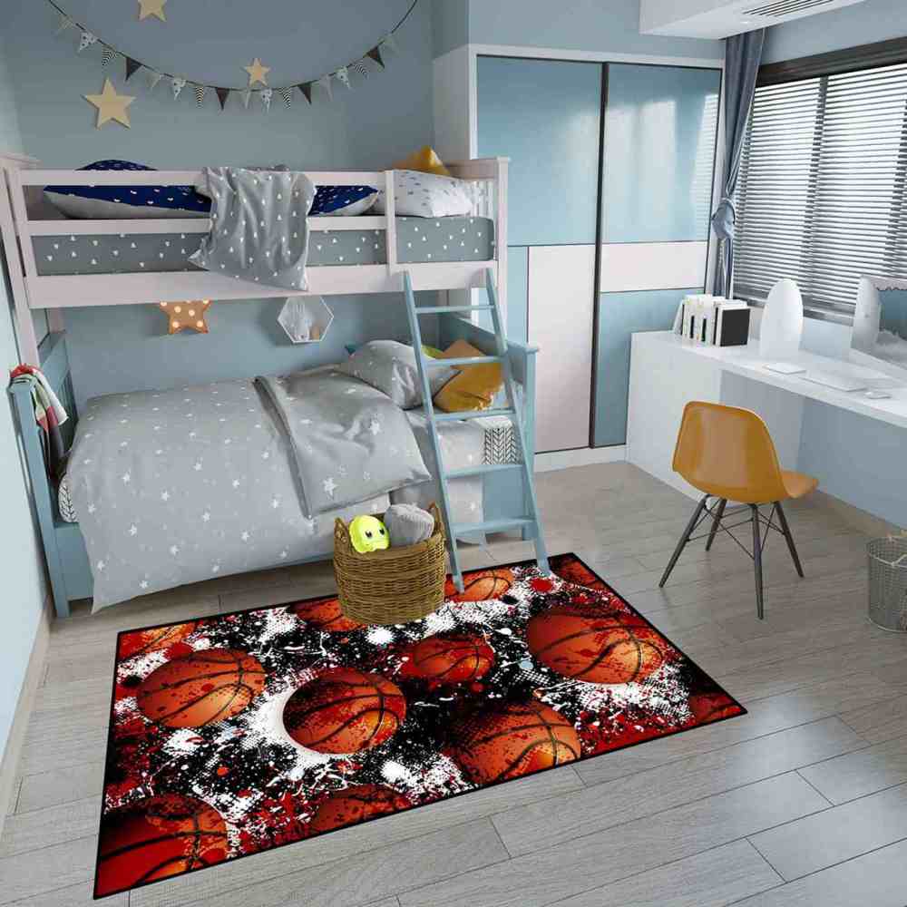 Grunge Splatter Paint Basketball Teen Room Area Rug | CozyLil