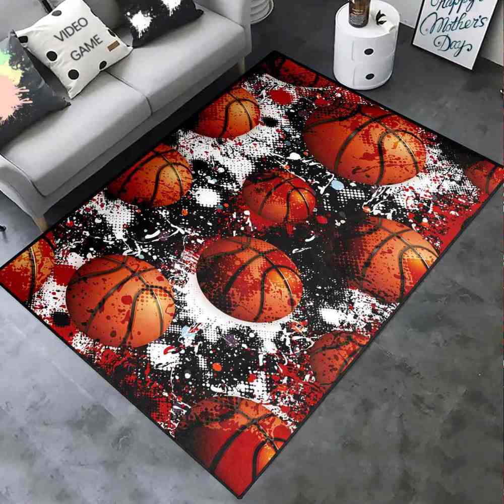 Grunge Splatter Paint Basketball Teen Room Area Rug | CozyLil