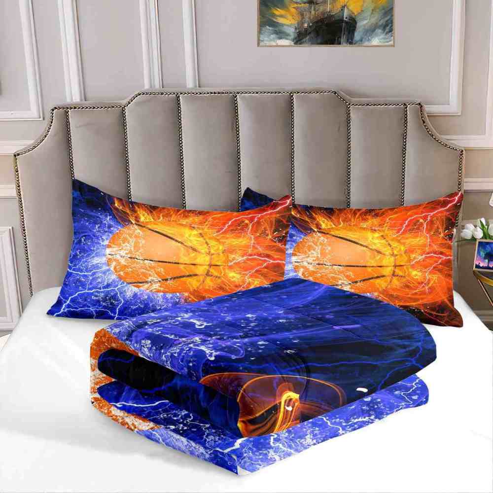 Fire Lightning Basketball Comforter Set Teens | CozyLil