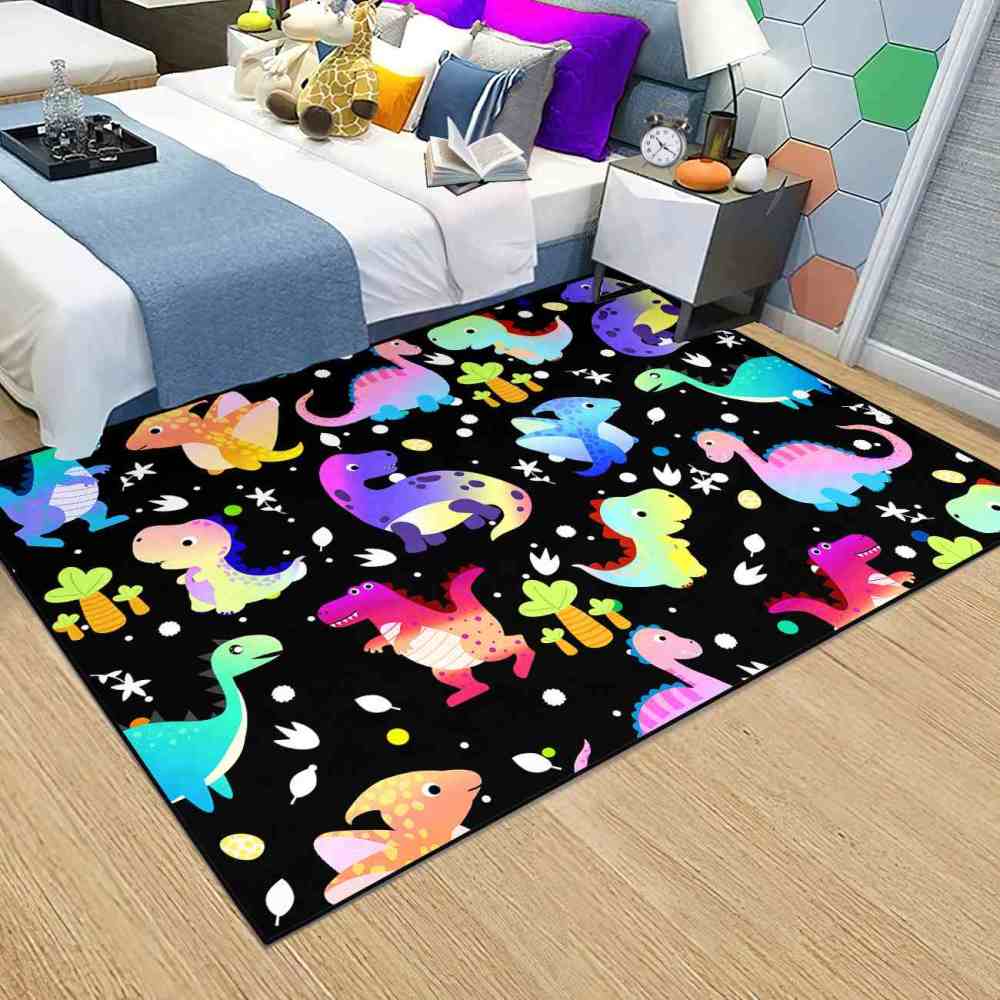 Cute Colorful Prehistoric Dinosaur Boys Playroom Rug | CozyLil