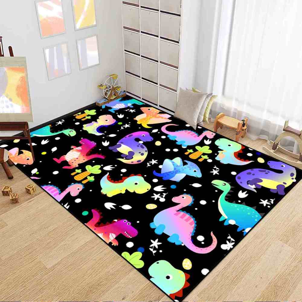 Cute Colorful Prehistoric Dinosaur Boys Playroom Rug | CozyLil